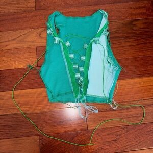 Green crop top